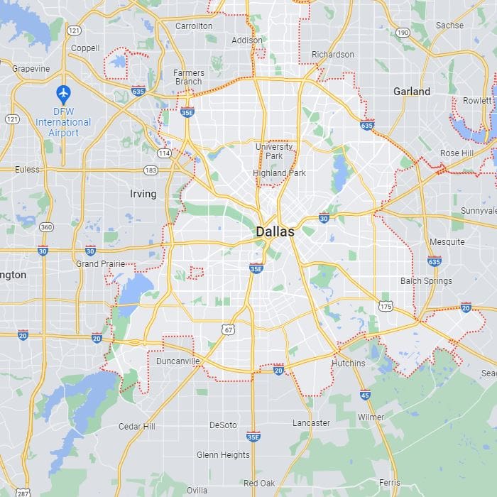 A map of the city of dallas, texas.